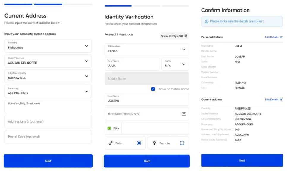 Confirm Information