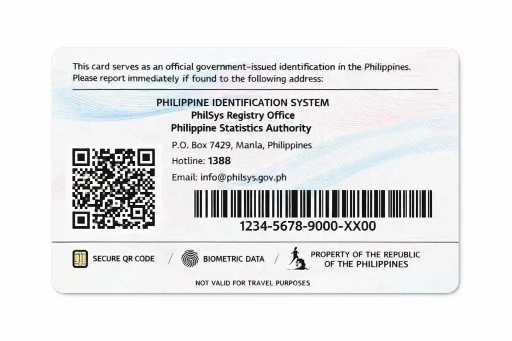 National ID Sample backside