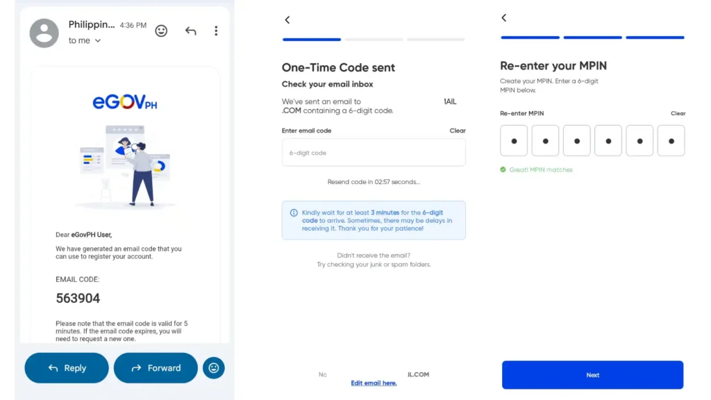 one time code sent