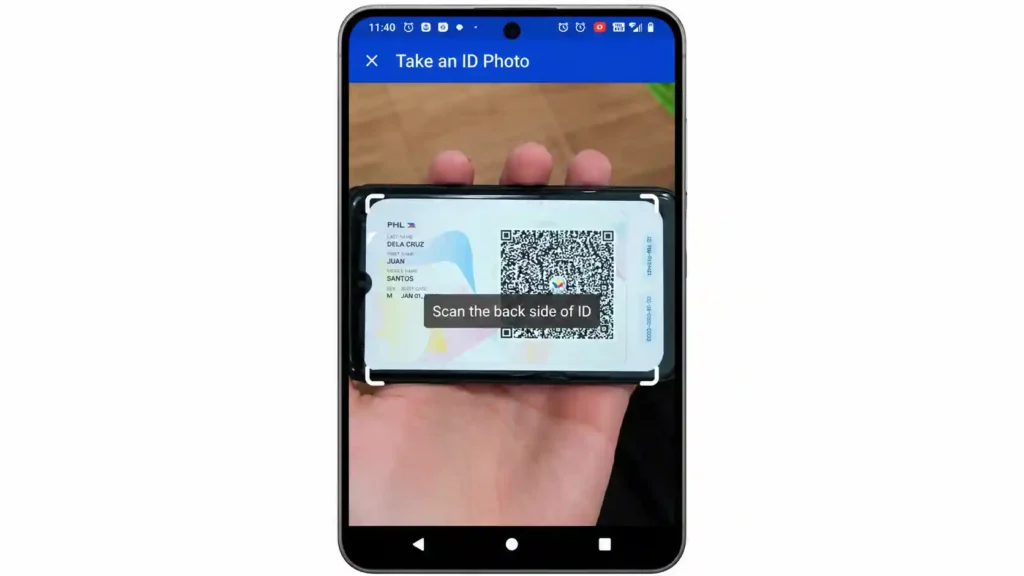 Take a Photo of Digital National ID Backside